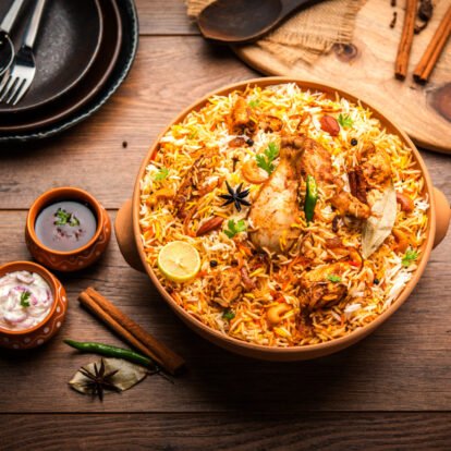 Dum Handi chicken Biryani is prepared in an earthen or clay pot called Haandi. Popular Indian non vegetarian food